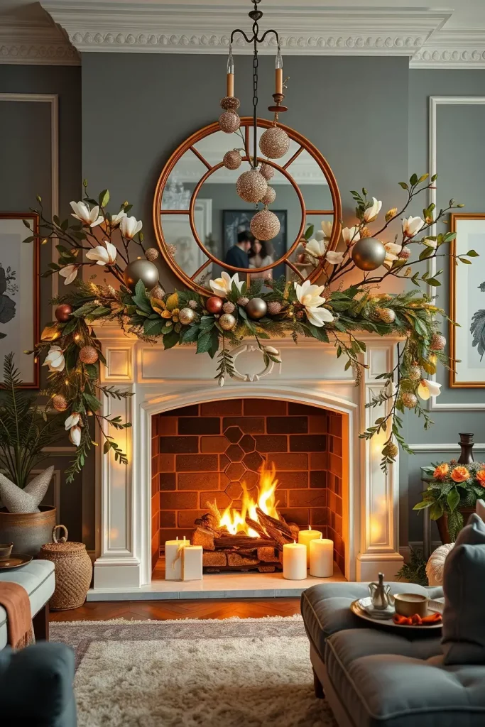 Creative Garland Ideas for Fireplace Mantels