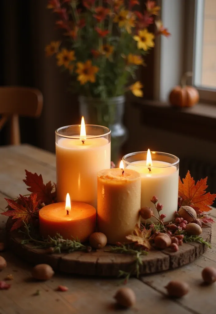 Fall-Themed Candle Displays