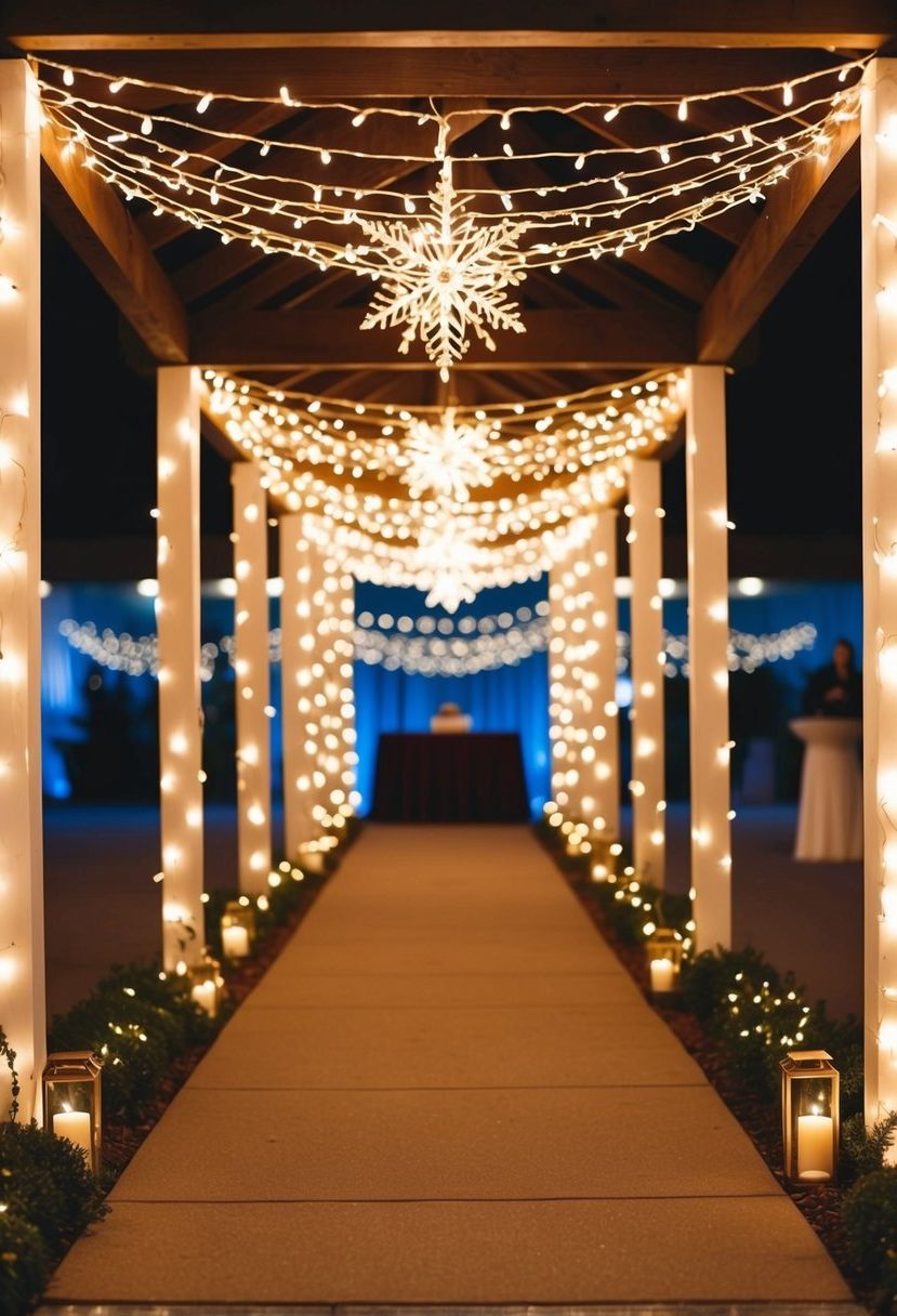 14) Light the Path to the Reception With Fairy Lights