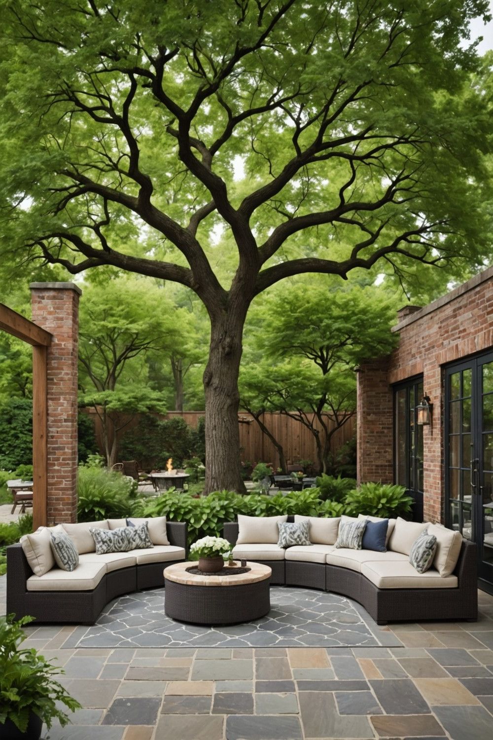 Lay a Stone or Brick Patio Nearby