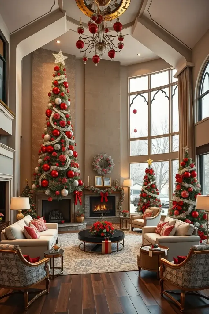 Red and Silver Trees for Large Rooms - photo 2