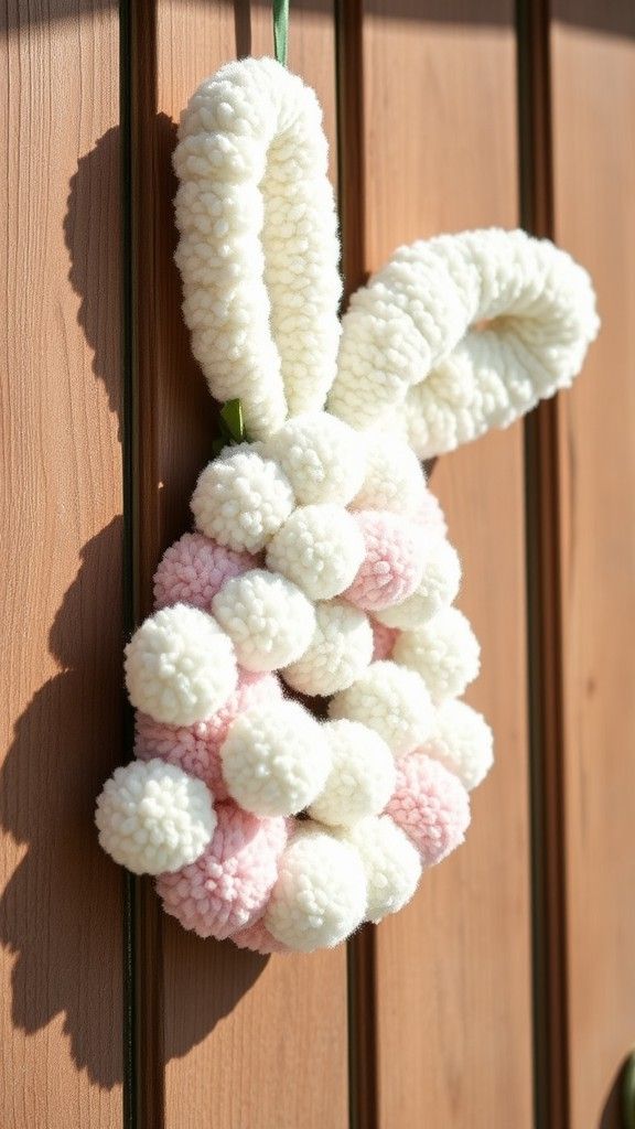 12 Pom-Pom Bunny Wreath