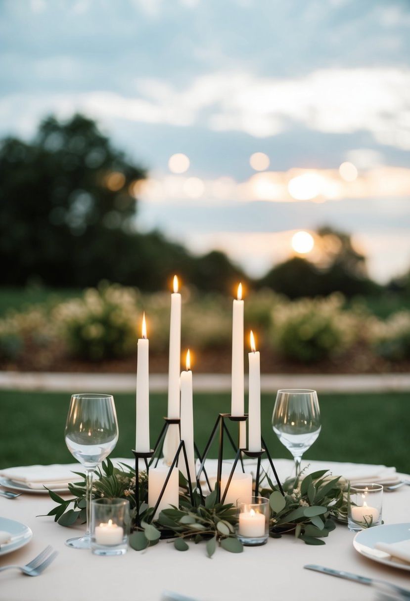 7) Geometric Candle Holders for Minimalist Decor