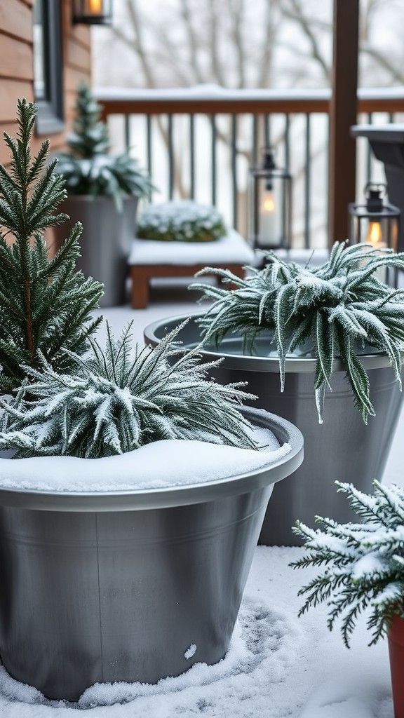 Sleek Galvanized Steel Planter Ideas
