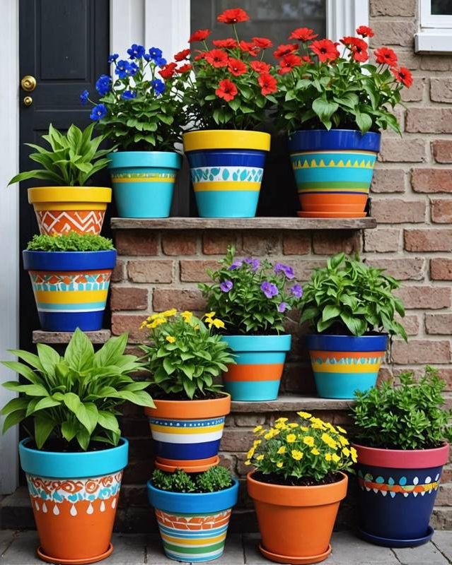 Hand-Painted Flower Pots