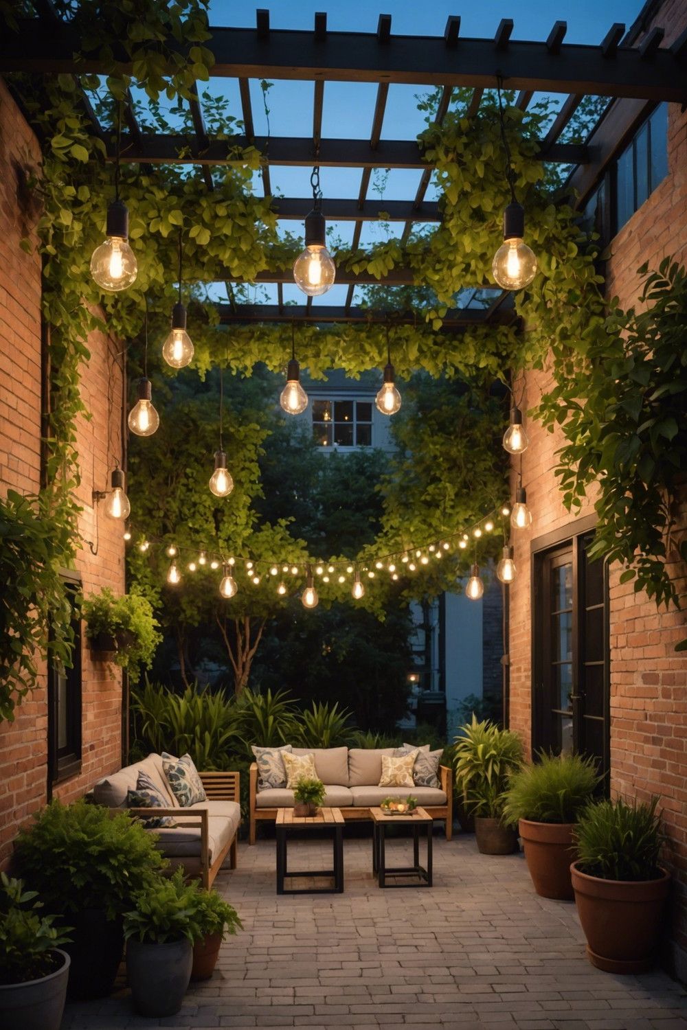 Industrial Lighting for an Urban Patio