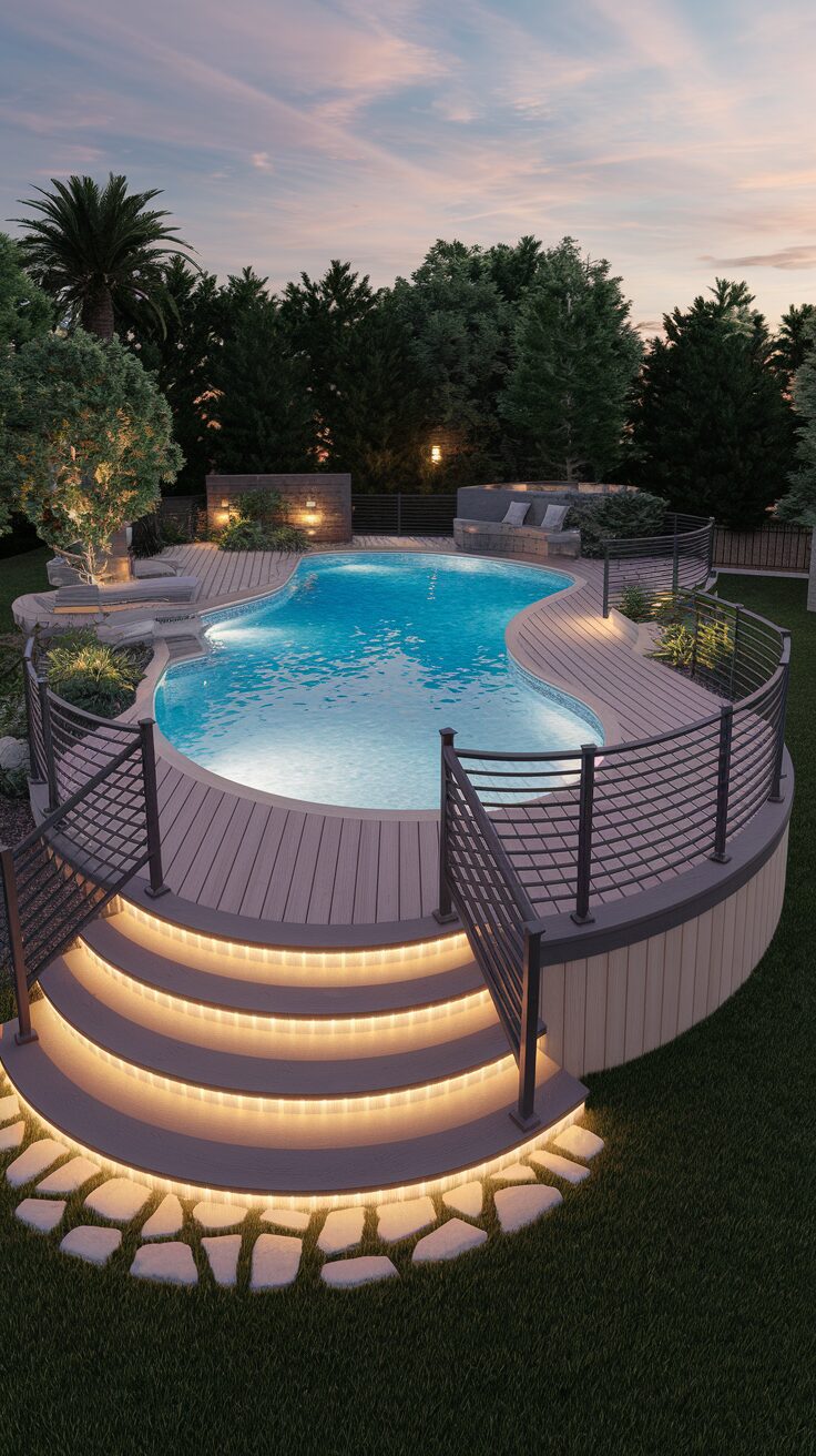 Lighting Ideas for Above-Ground Pool Decks - photo 2