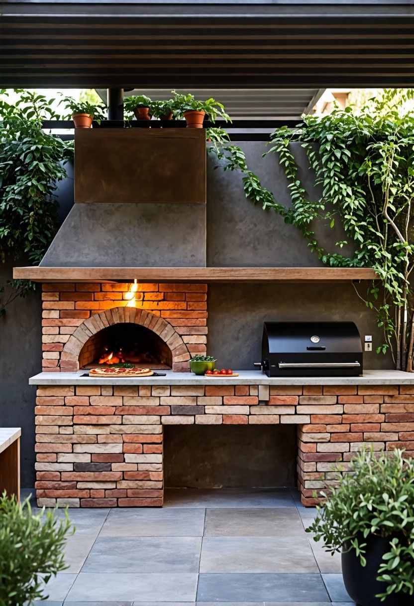 Brick-Built Outdoor Kitchen Space