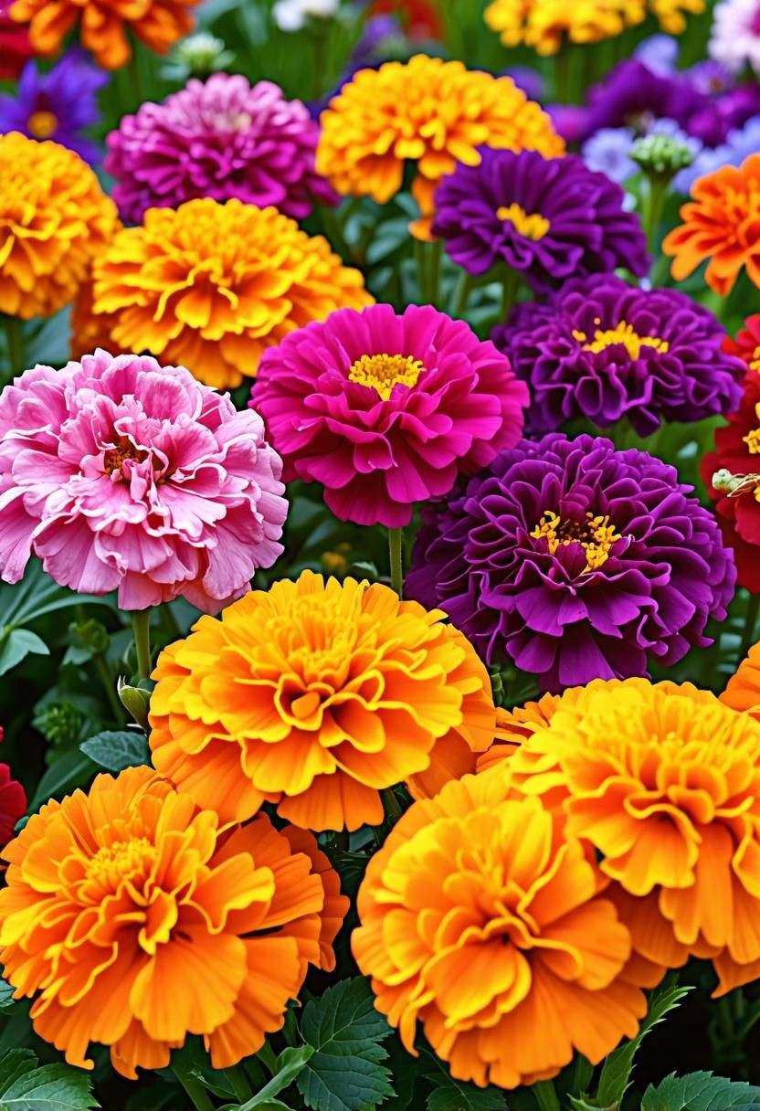 6. Layering Marigolds with Other Flowers
