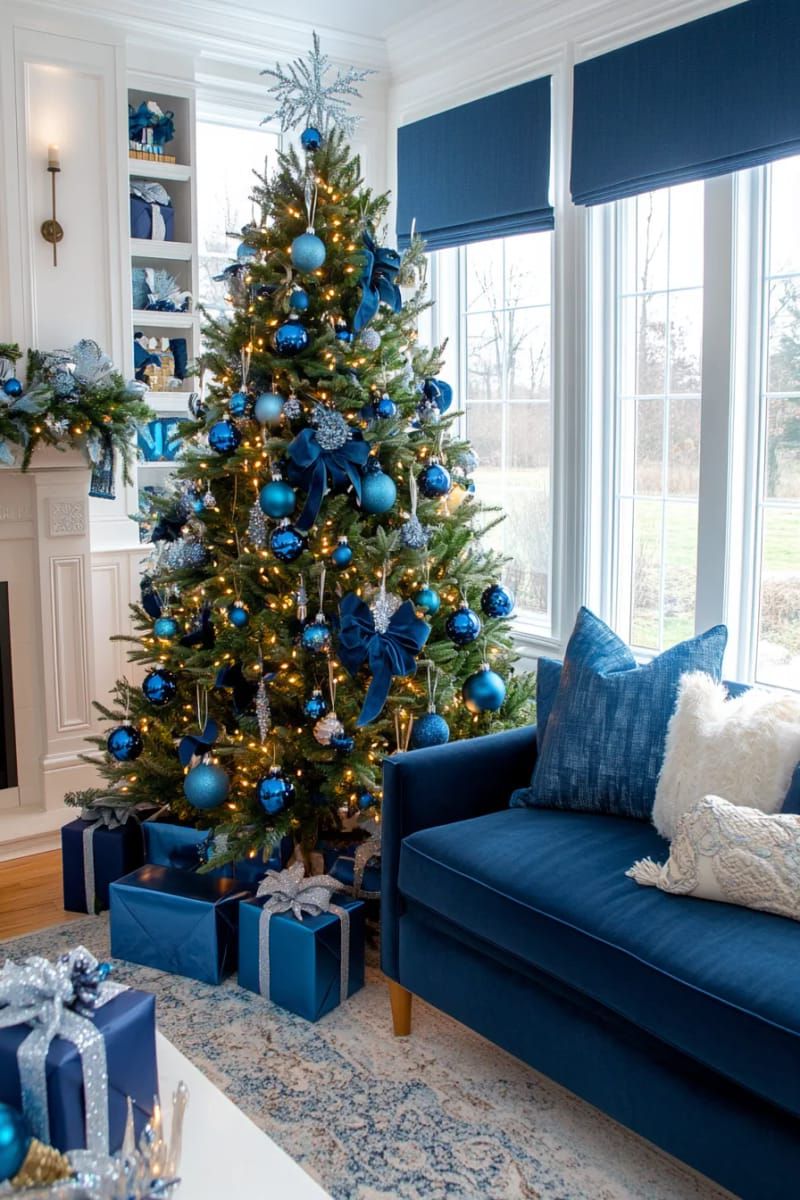 8. Monochrome Blue Tree With Navy and Turquoise - photo 3