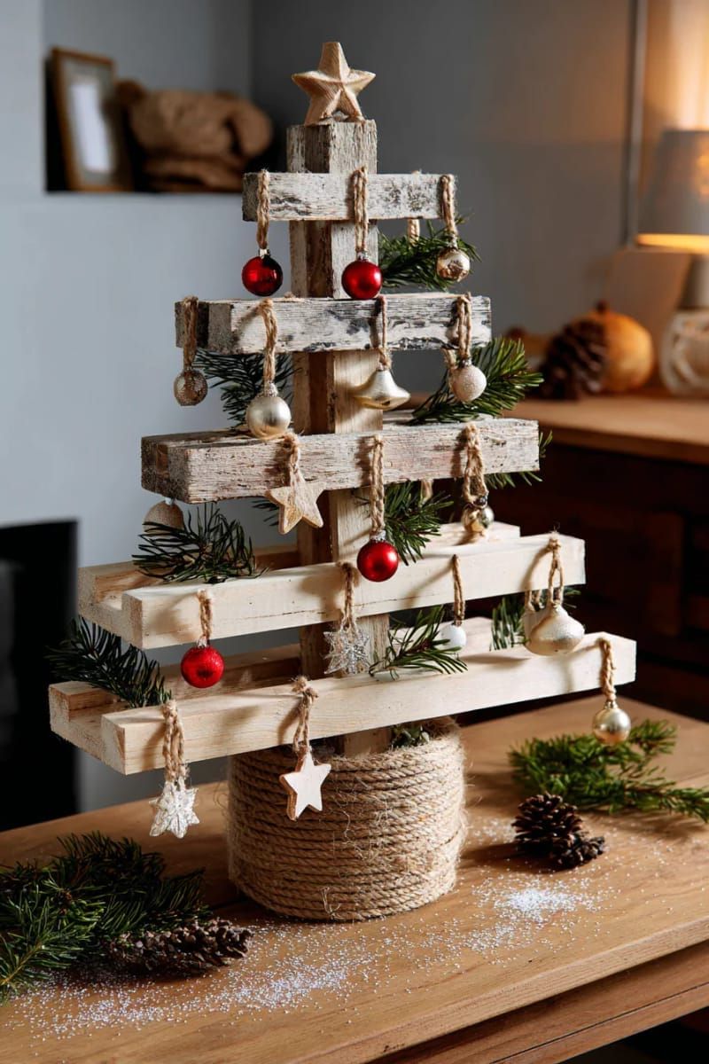 21. Tabletop pallet tree with jute-wrapped base - photo 2