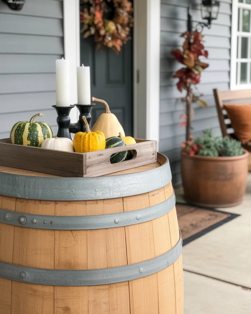 14. Wine Barrel as a Display Table