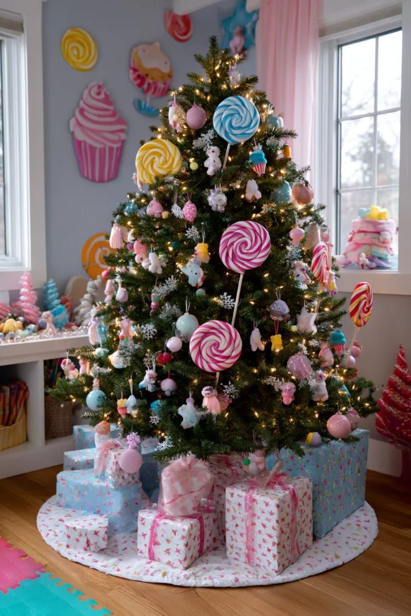 3. Candyland tree with faux treats and giant lollipops - photo 2