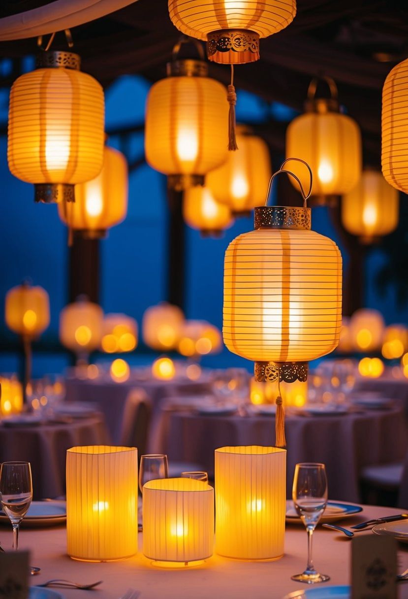 4) Lanterns with LED Candles for Ambiance
