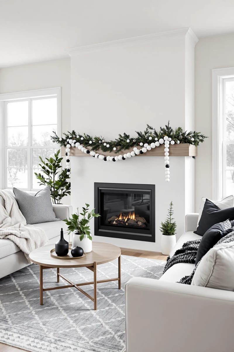 4. Matte Ceramic Bead Garland For Fireplaces