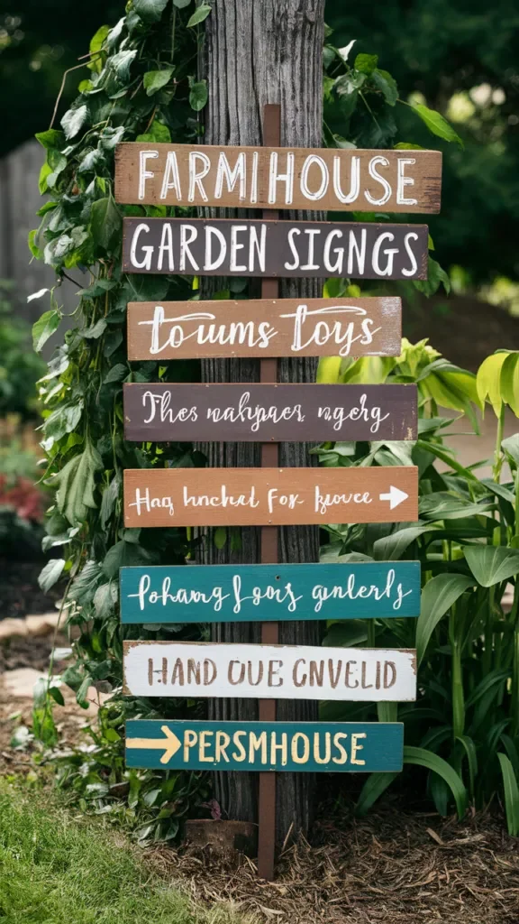 Rustic Wooden Garden Signs