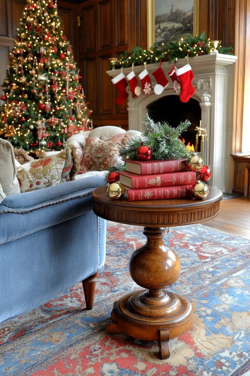 12. Stacked antique books topped with red and gold trim - photo 4