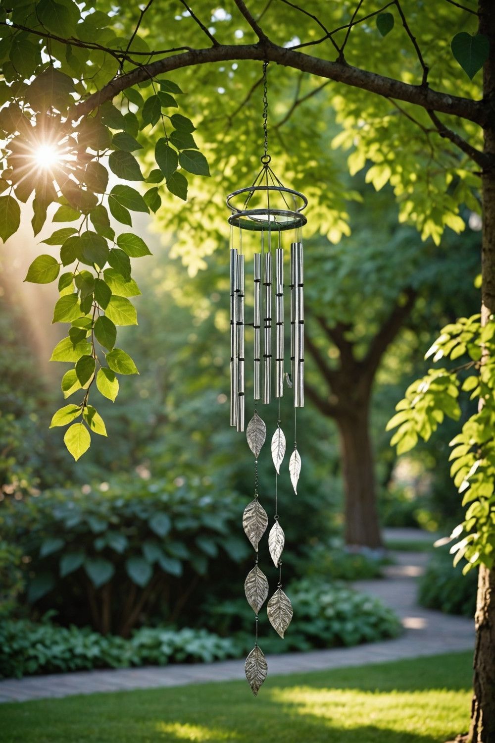 Metal Leaf-Shaped Wind Chimes