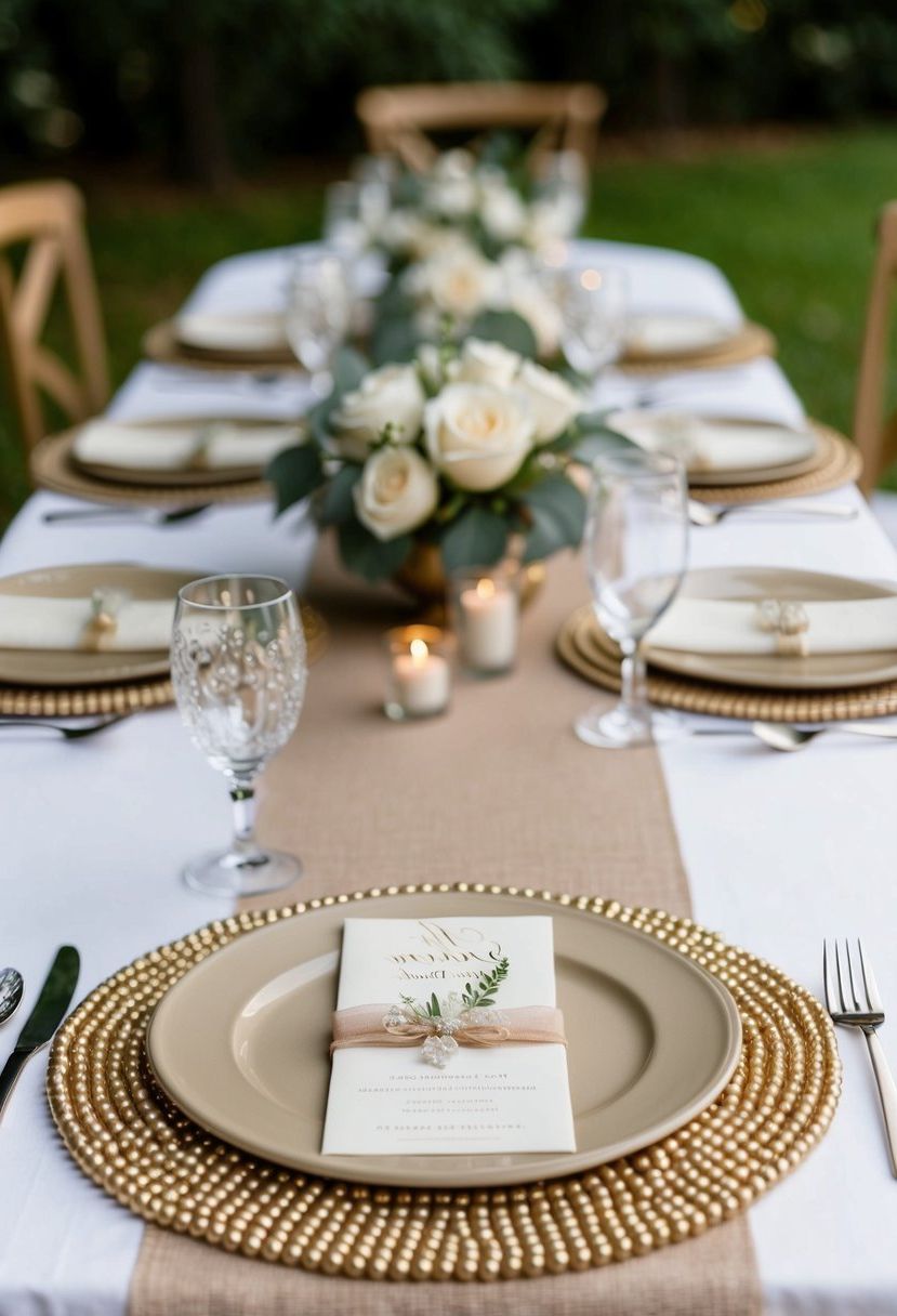 9) Beige Placemats with Beading