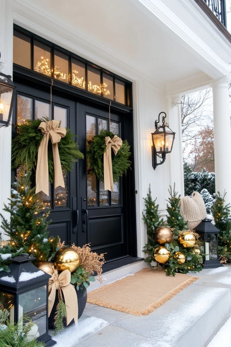 6. Gold and Black Ornaments with Eucalyptus Accents - photo 4