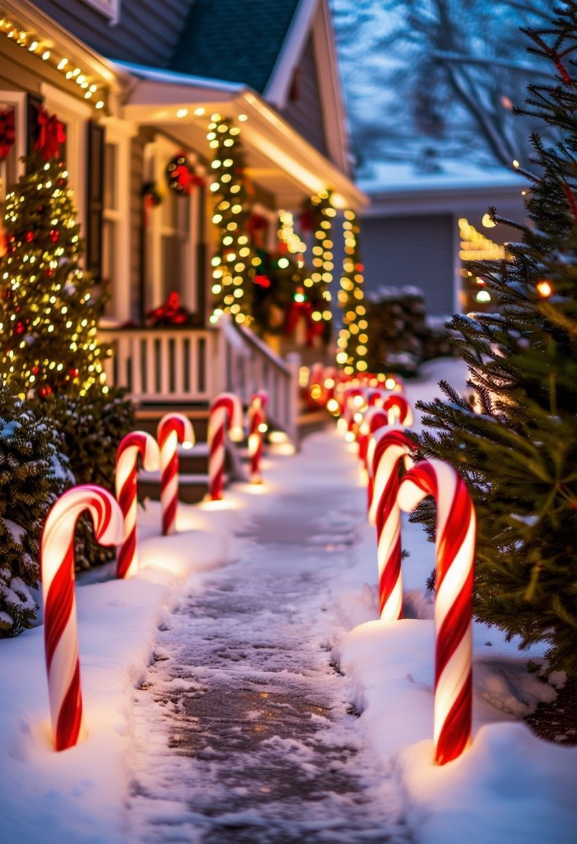 Candy Cane Walkway Markers