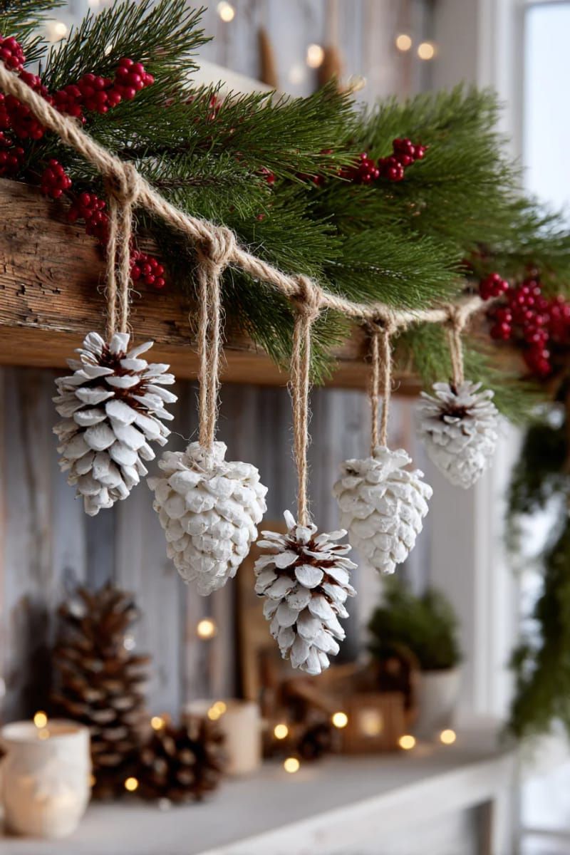 17. Snow-Coated Pinecone Clusters Hung for a Wintry Look - photo 2