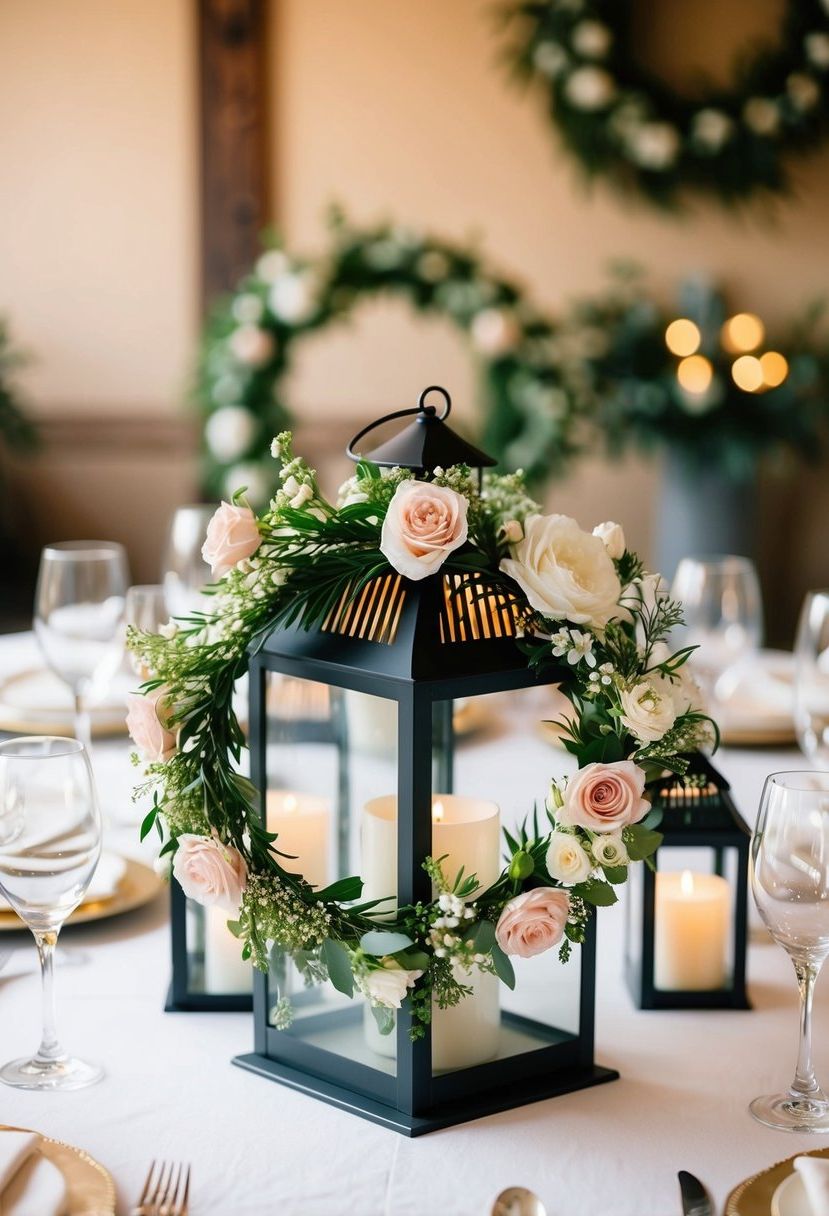 15) Lanterns Topped with Flower Crowns