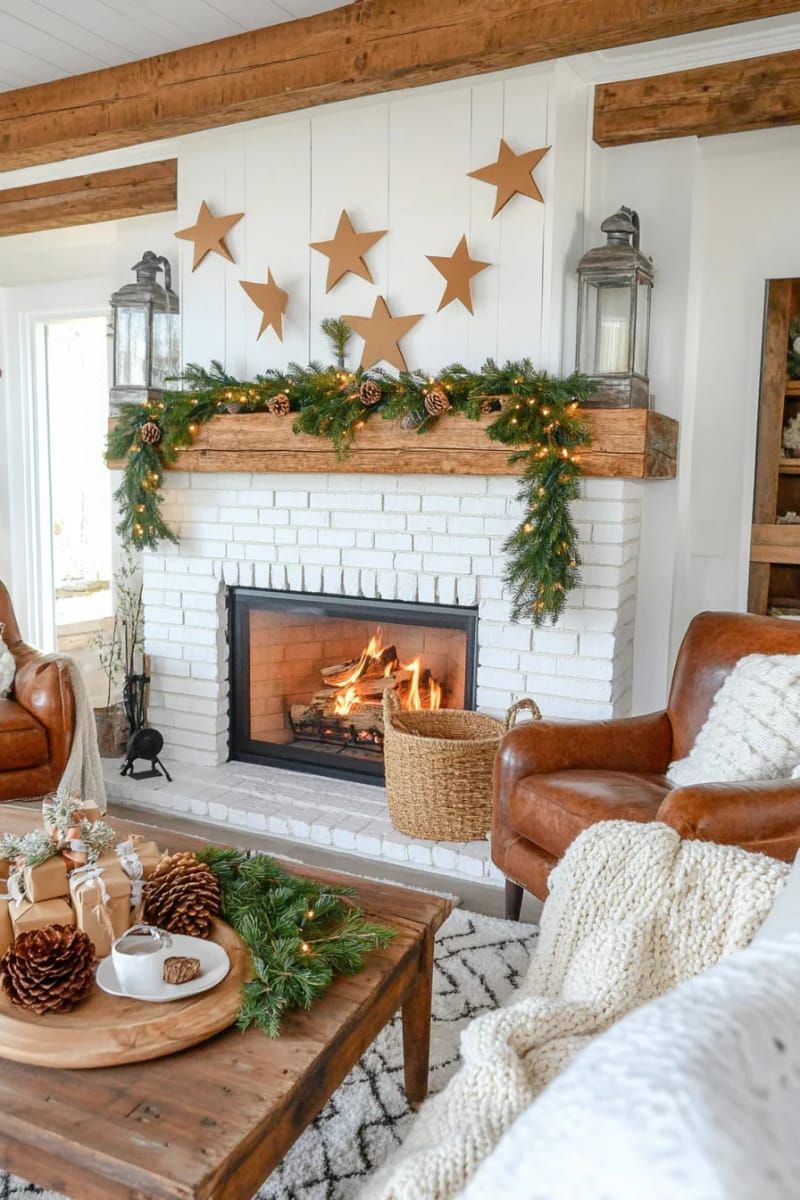 17. Kraft paper stars and snowflakes