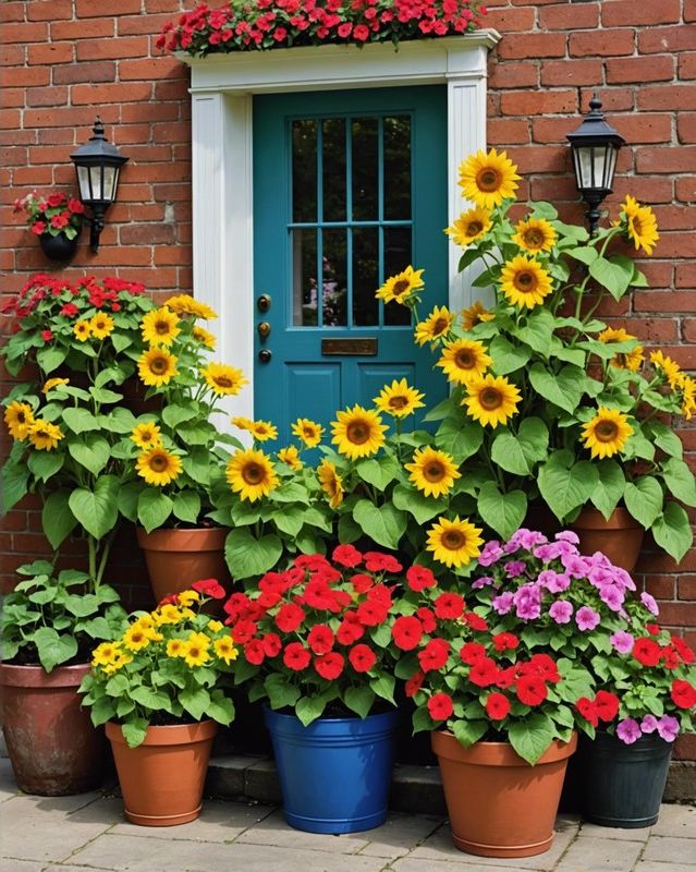Jewel-Toned Sunflower, Geranium, and Impatiens Box