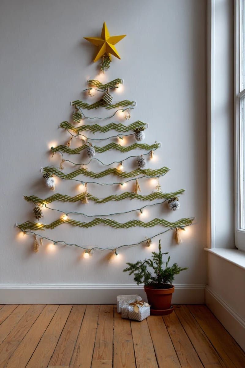 29. Glowing washi tape wall tree - photo 2