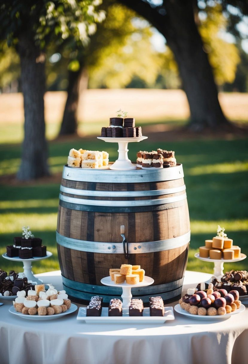 2) Rustic Wine Barrel Bar Idea