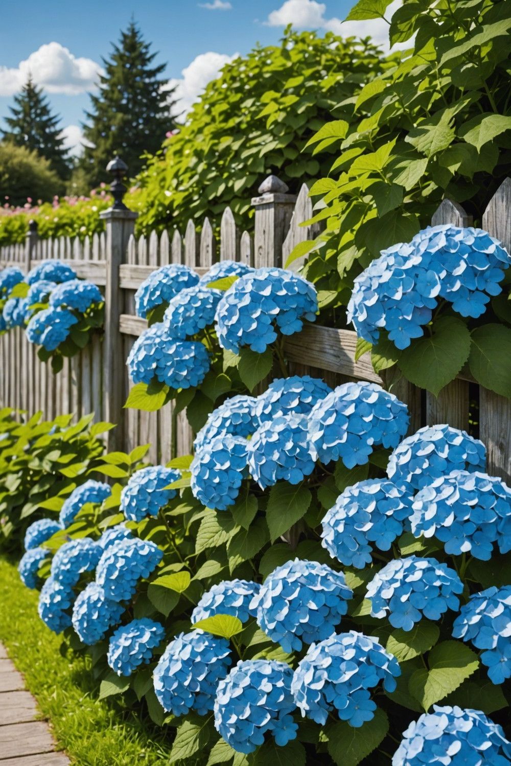 Planting Hydrangea Bushes Along a Fence Line