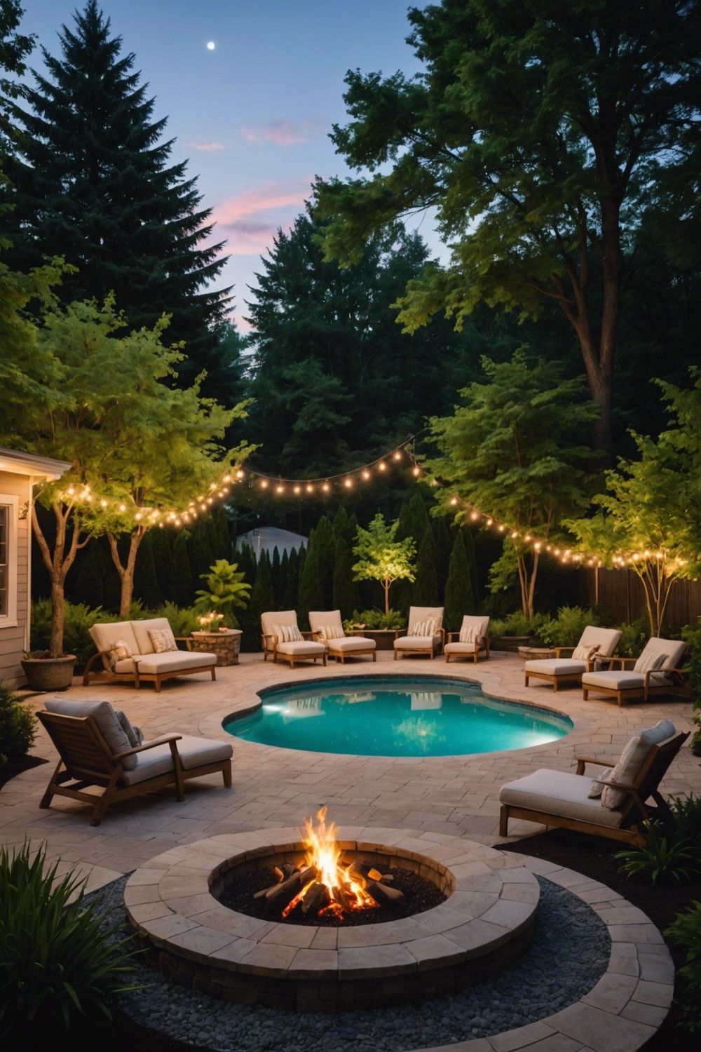 Fire Pit Pairing for Semi Inground Pools