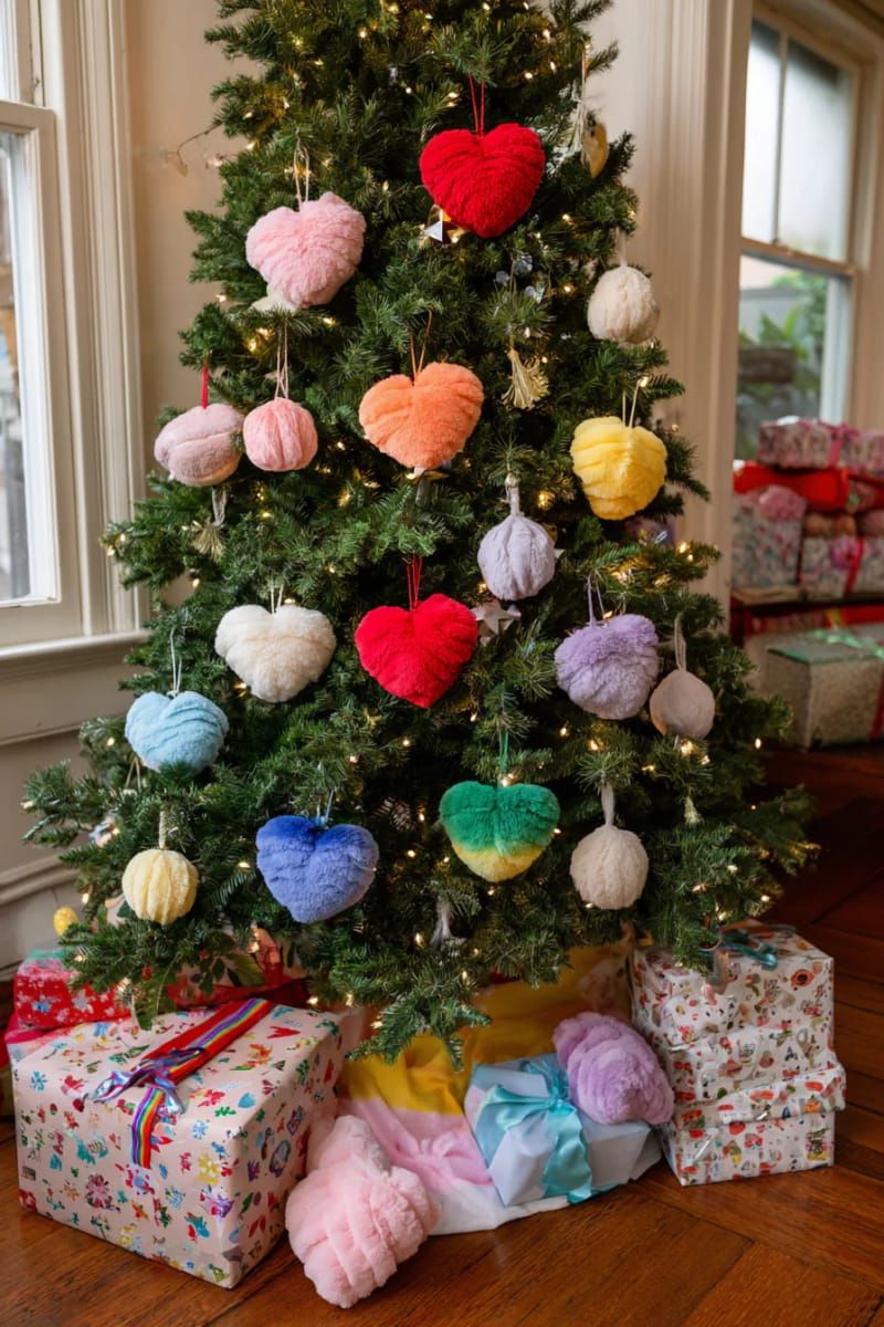 17. Whimsical Tree With Oversized Rainbow Plush Ornaments - photo 2