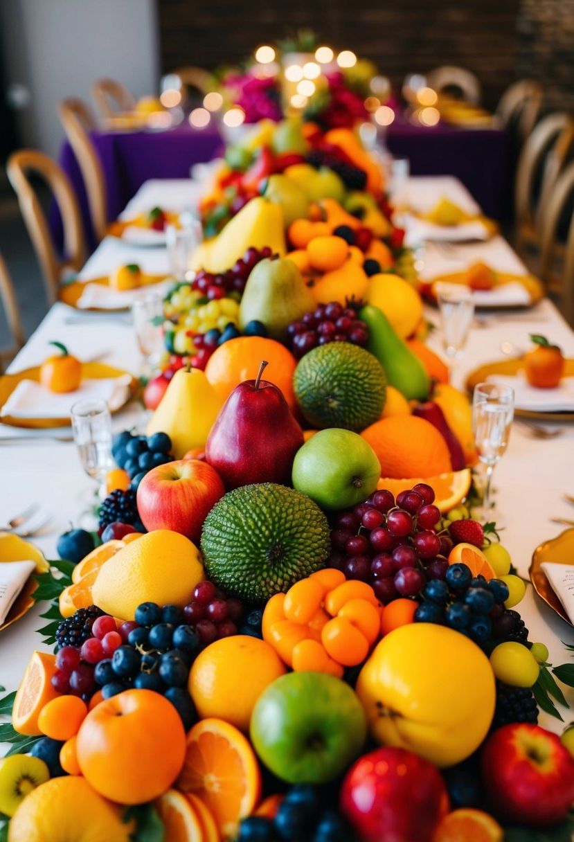 14) Style Tables with Seasonal Fruit