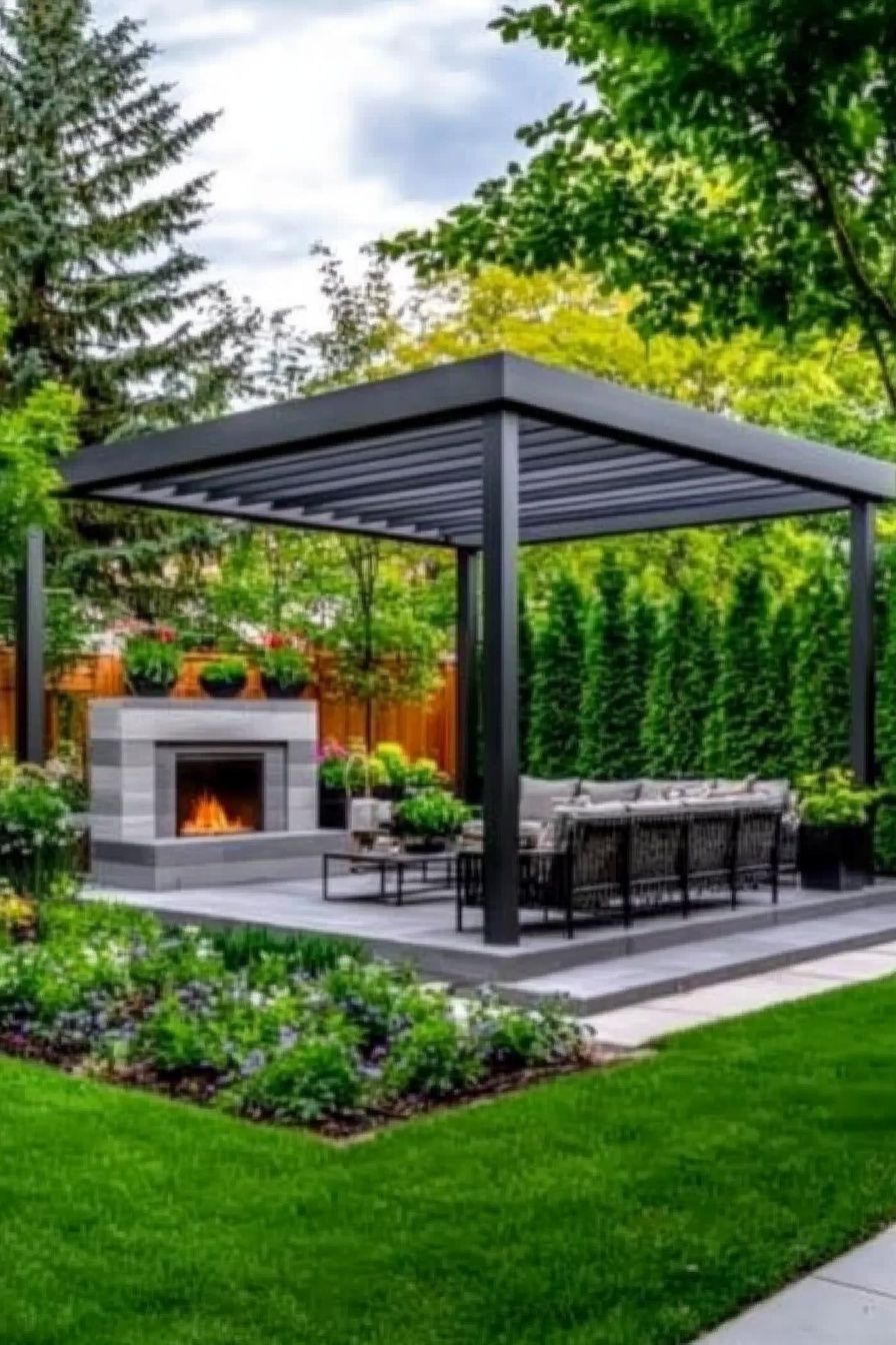 11. A Modern Pergola for Shaded Relaxation