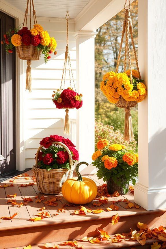 Autumn Plants cozy up in Macrame Hangers