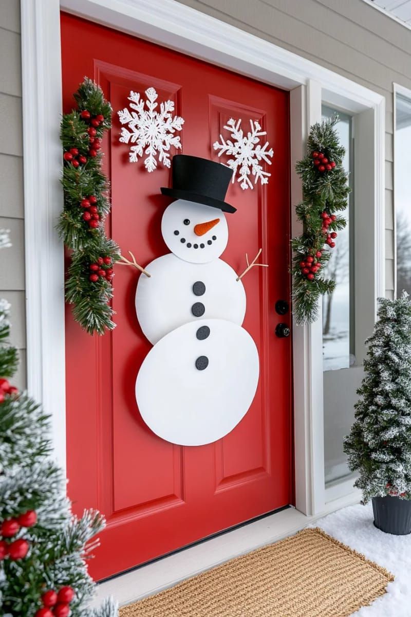 19. Paper Plate Snowman Craft with Felt Trim