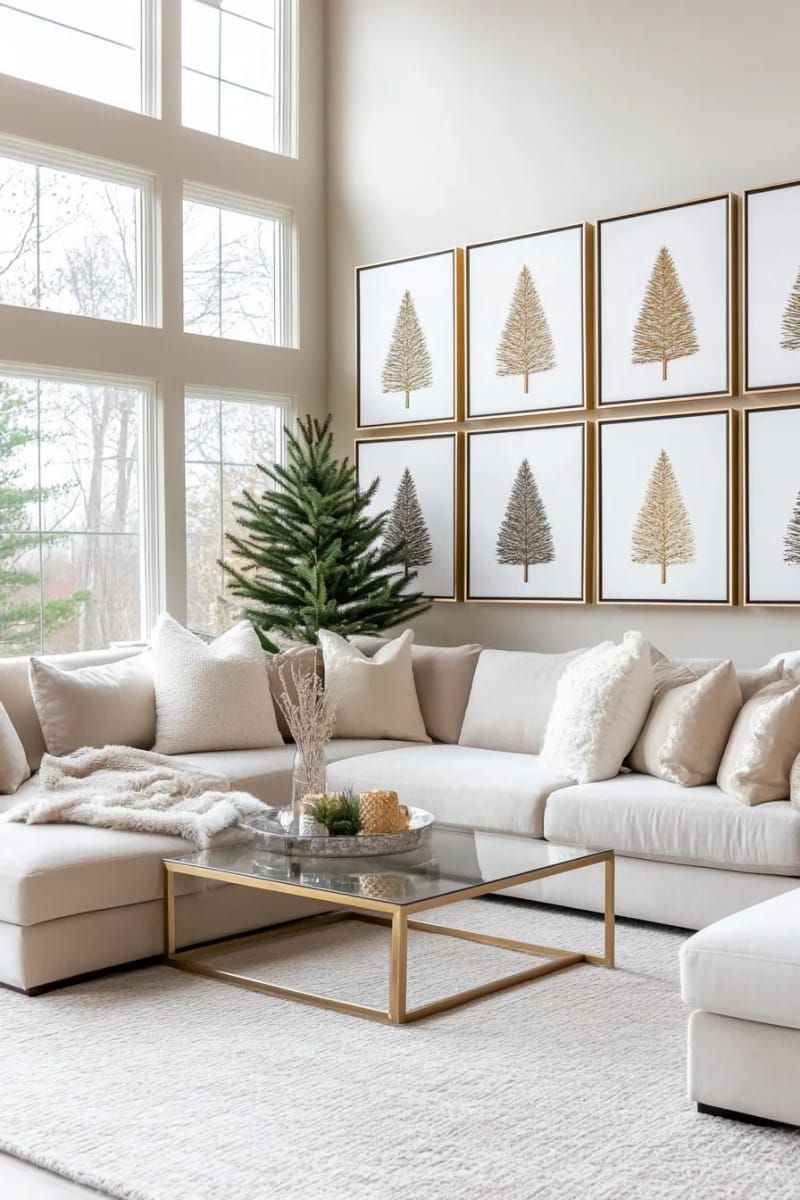 18. Gold Foil Wall Art With Tree Silhouettes - photo 3