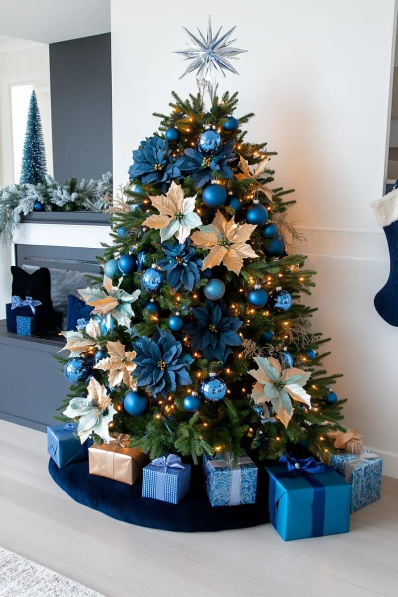 8. Monochrome Blue Tree With Navy and Turquoise - photo 2
