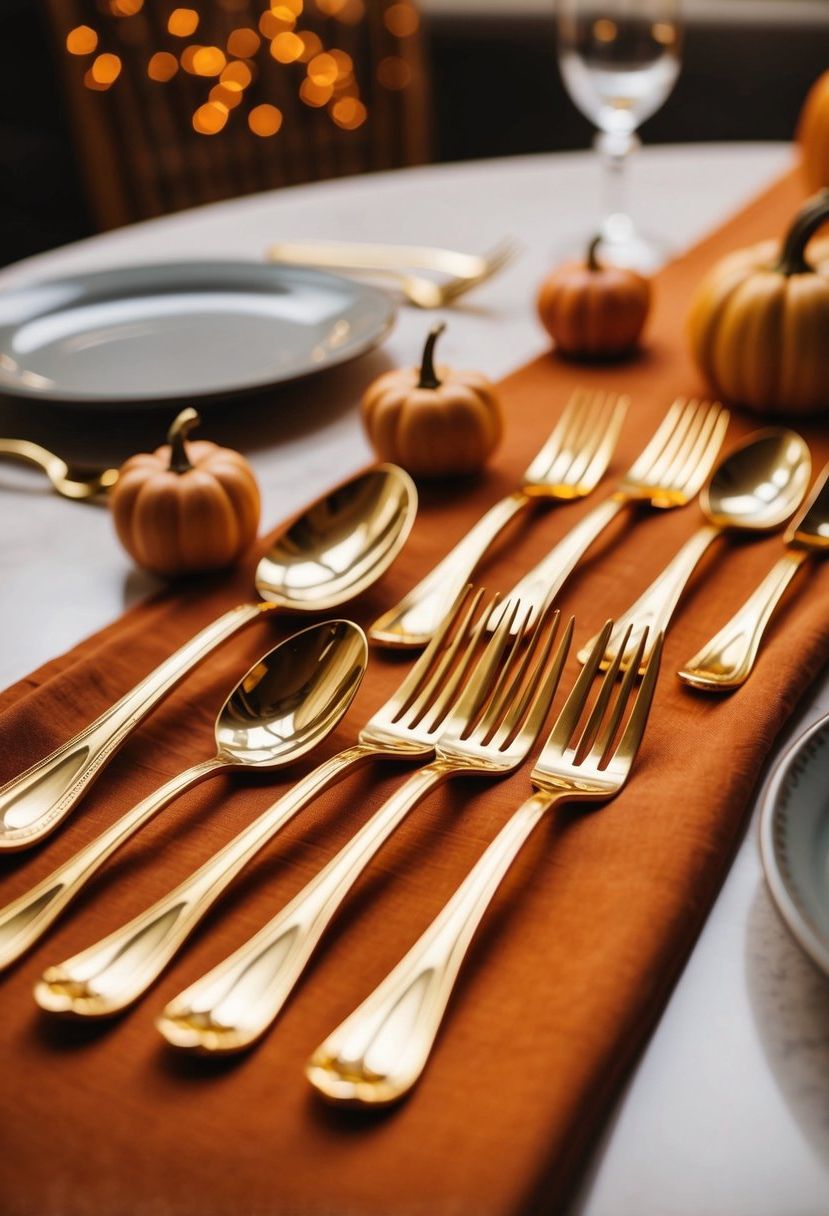 5) Choose Golden Cutlery for Fall Warmth