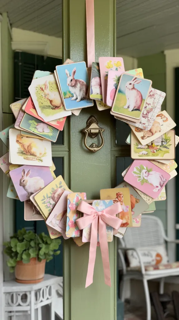 13 Vintage Easter Card Wreath