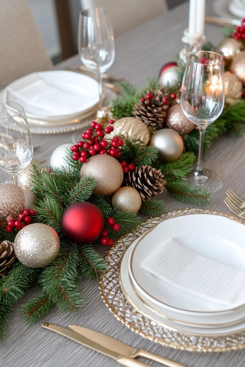 2. Gold and Red Garland Table Decoration - photo 2