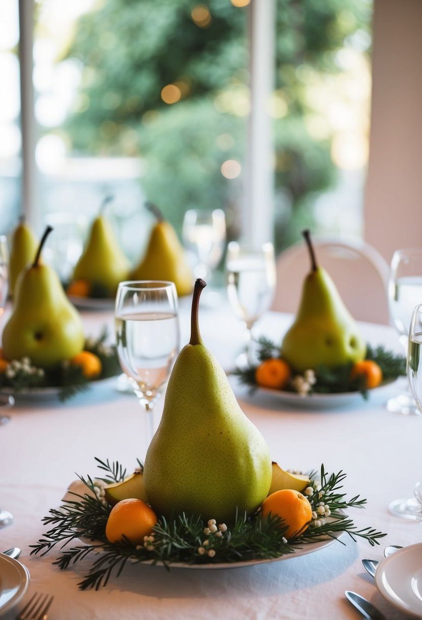 3) Elegant Pear Table Accents