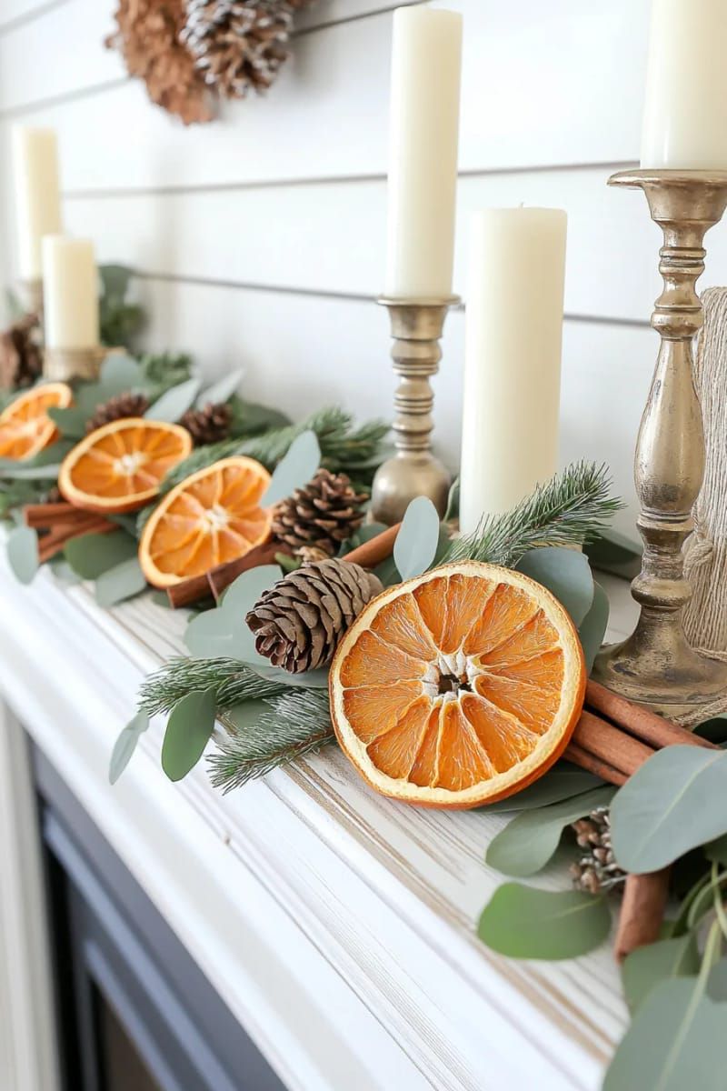 1. Dried Orange Garland on a White Mantle - photo 2