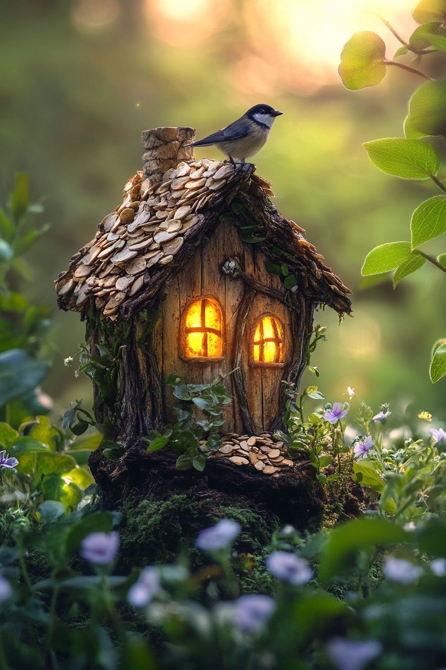5. Give a Fairy Cottage Glowing Windows