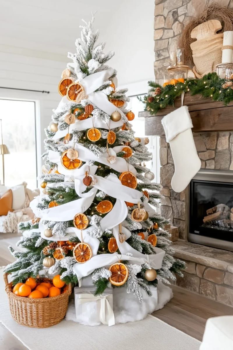 4. White Tree with Gold Acorns and Orange Slices - photo 2