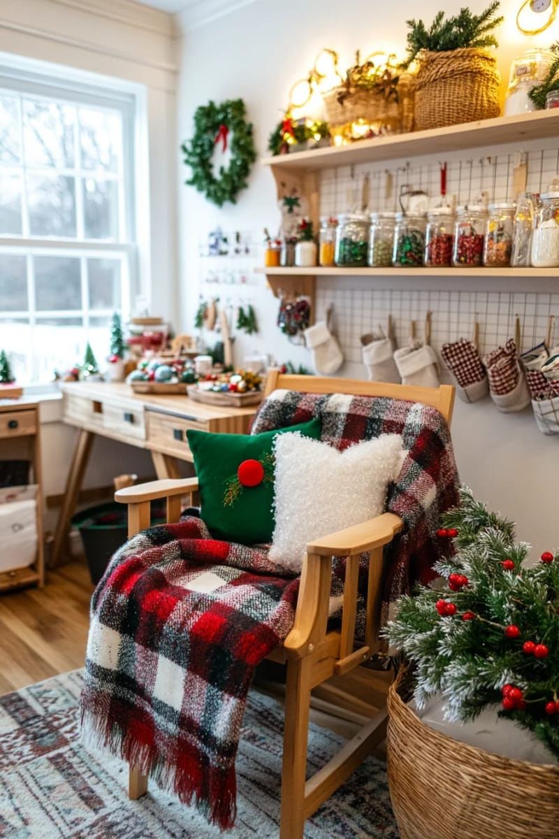 11. Plaid Throw with Frosted Pine Accents - photo 2