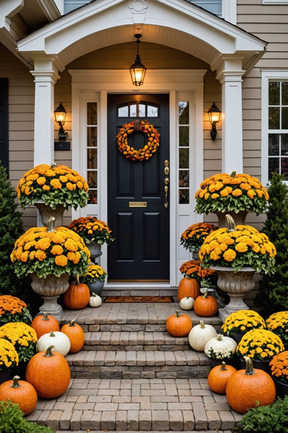 Set Up Decorative Pumpkin Displays