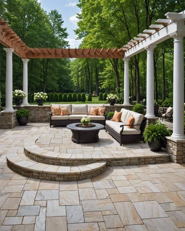 Marble Patio with a Luxurious Shine